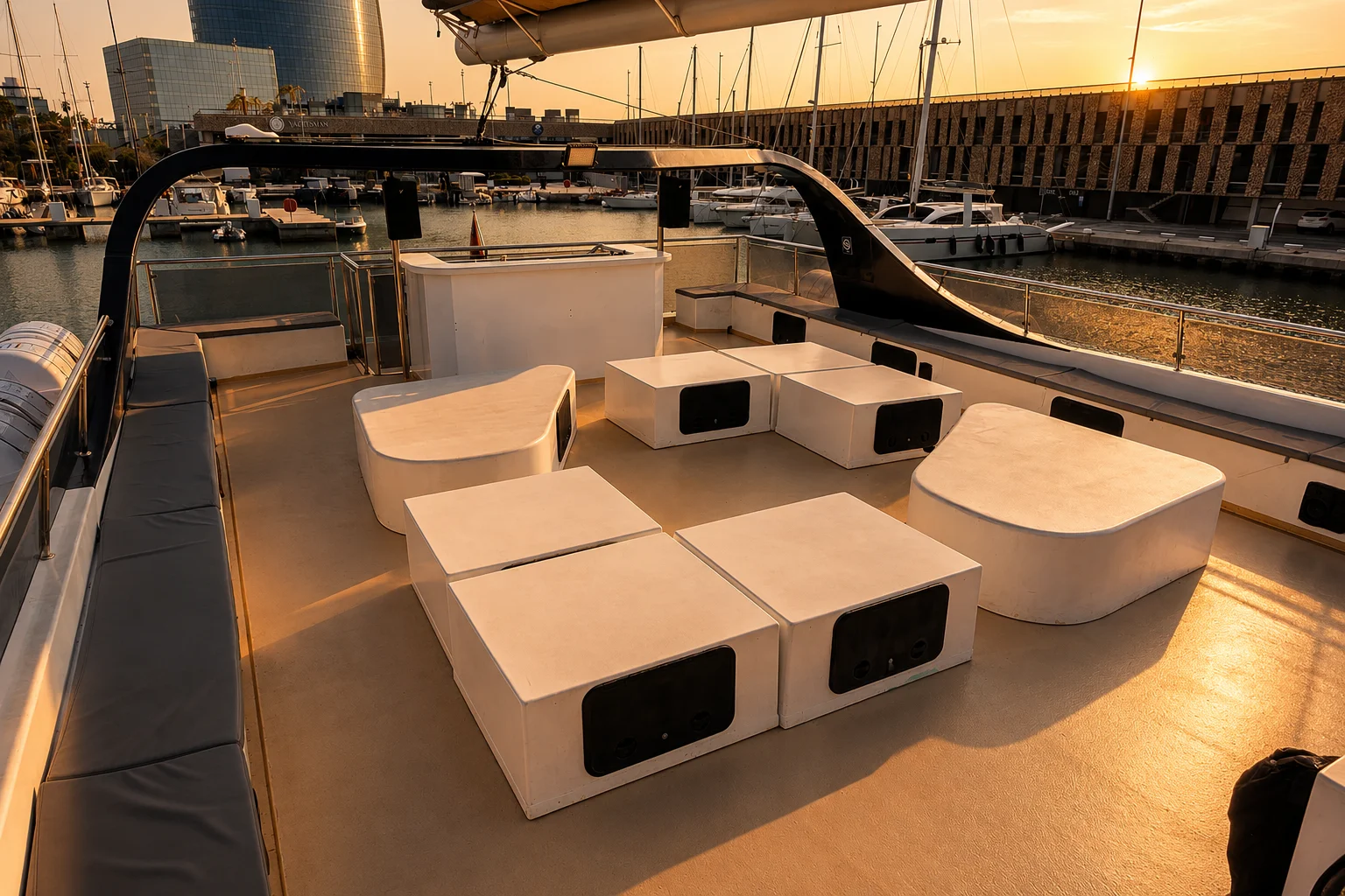 Eco Sail — sunset in Barcelona